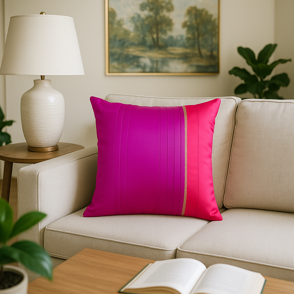 Kosa Pink Cushion Cover, 16" x 16",Pack of 1